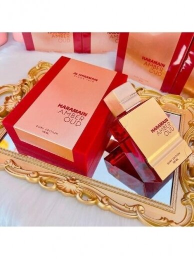 Al Haramain Amber Oud Ruby Edition (Maison Francis Kurkdjian Baccarat Rouge 540) arābu smaržas 1