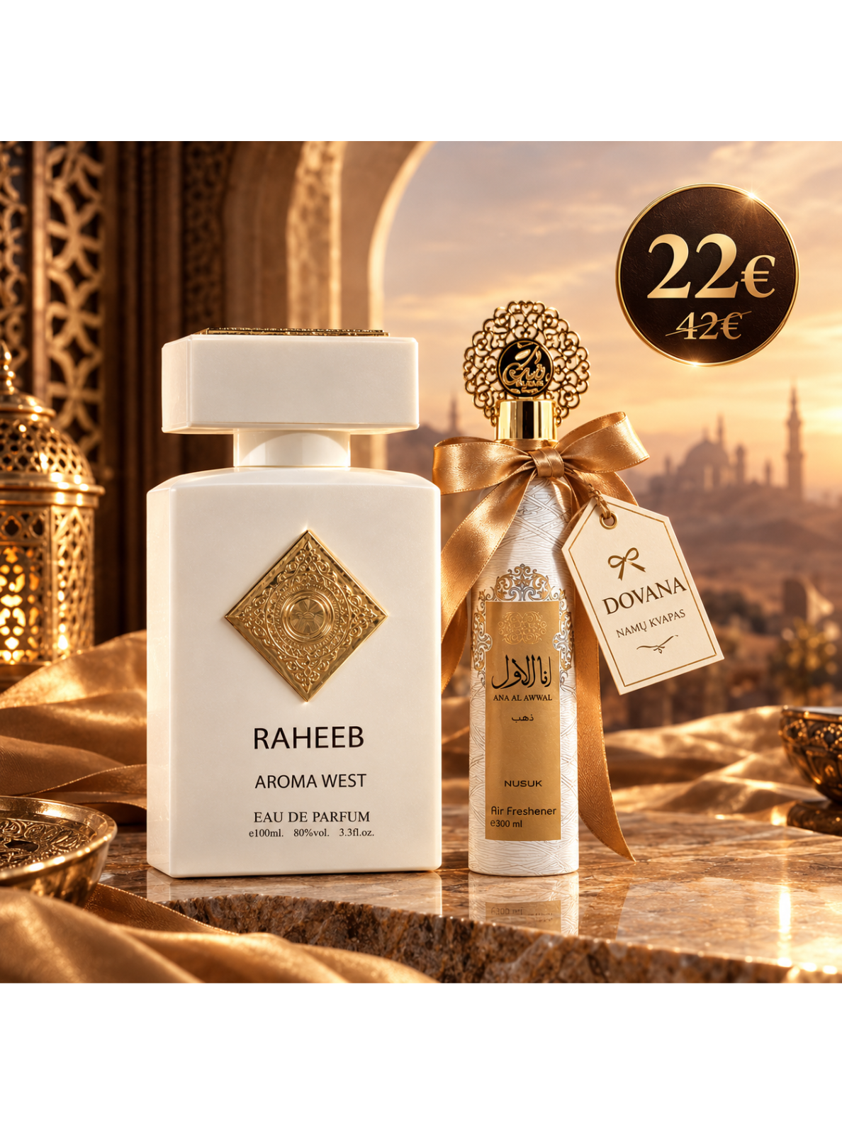 Aroma West Raheeb + Nusuk Ana Al Awaal Zahab namų kvapas