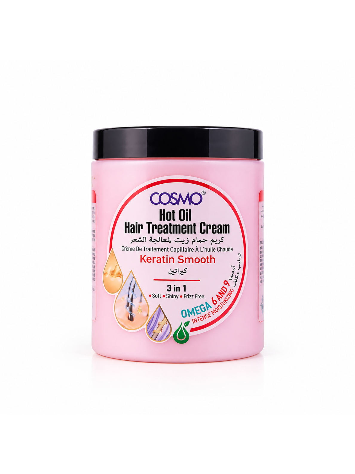 „Cosmo Hot Oil“ Plaukų Priežiūros Kremas Su Keratinu 1000ml „Cosmo Hot Oil“ Plaukų Priežiūros Kremas Su Keratinu 1000ml