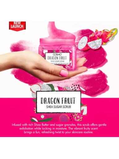 Cosmo Dragon Fruit Shea Sugar Kūno Šveitiklis 450G Cosmo Dragon Fruit Shea Sugar Kūno Šveitiklis 450G