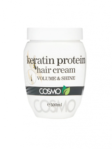 „Cosmo Keratin Protein“ Plaukų Apimties Ir Blizgesio Kremas 500 Ml „Cosmo Keratin Protein“ Plaukų Apimties Ir Blizgesio Kremas 500 Ml