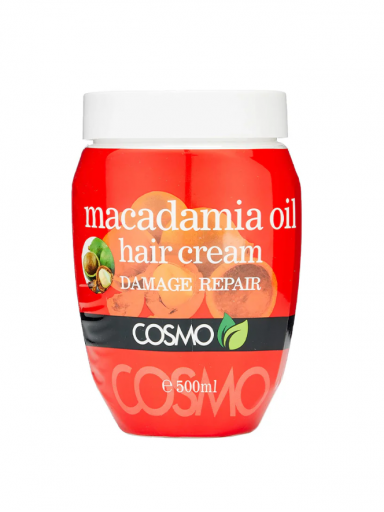 „Cosmo Macadamia Oil“ Pažeistų Plaukų Kremas, 500 Ml „Cosmo Macadamia Oil“ Pažeistų Plaukų Kremas, 500 Ml