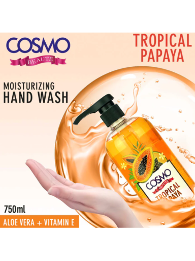 Cosmo Tropical Papaya Moisturizing Hand Wash 750ml Cosmo Tropical Papaya Moisturizing Hand Wash 750ml