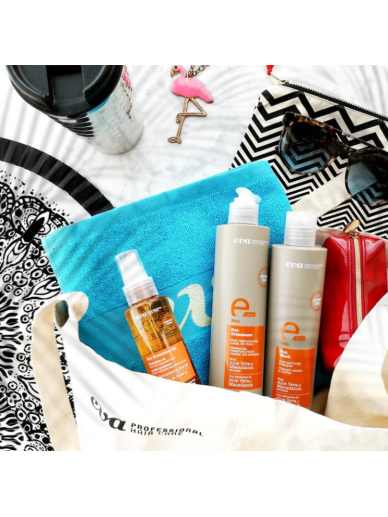 E-LINE SUN PACK - po baseinų ar jūros - šampūnas, kaukė, aliejus + DOVANA paplūdimio krepšys 3
